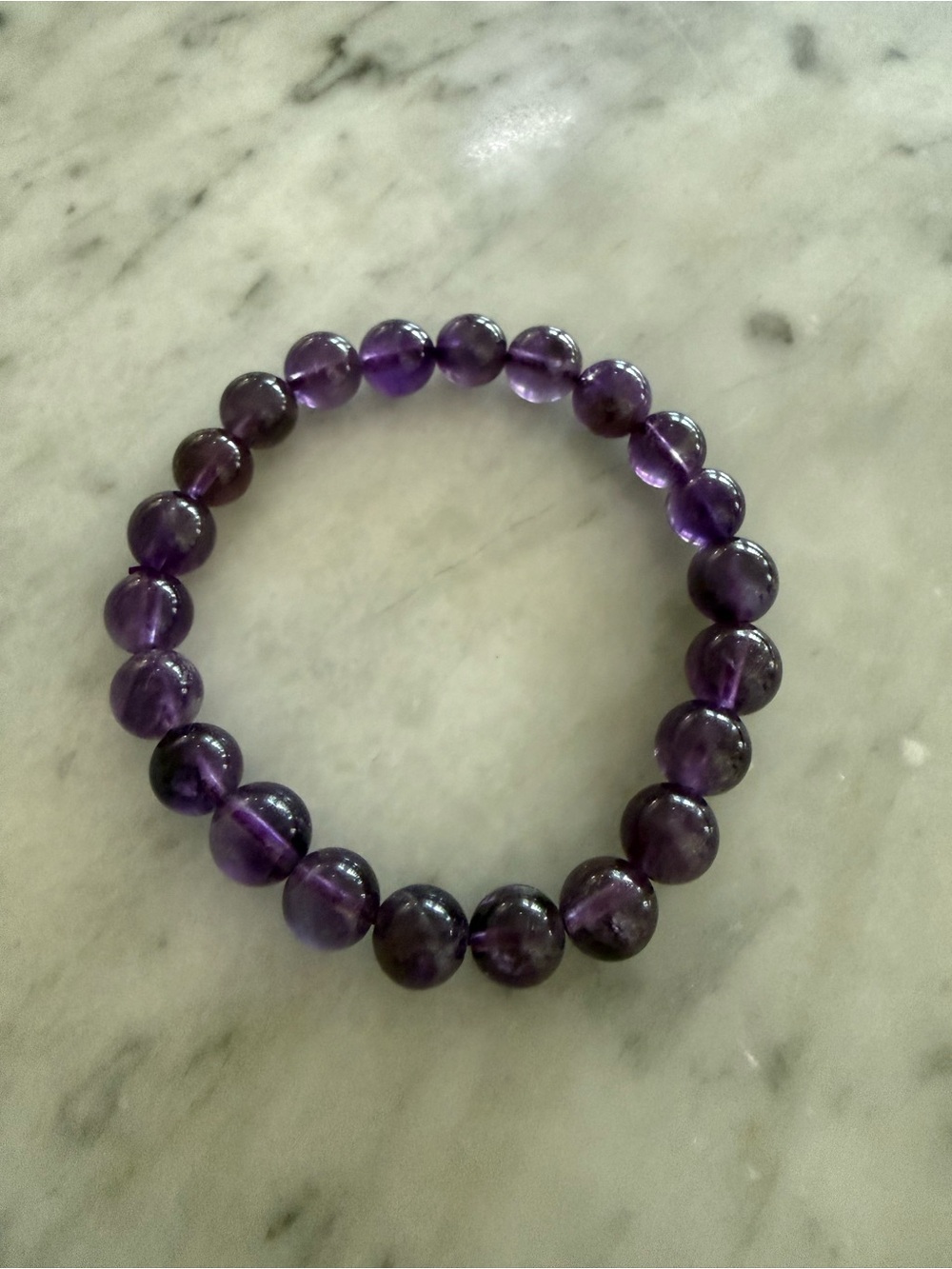 Natural Amethyst Purple Gemstone Bead Bracelet